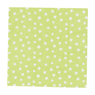 Small Dots Spring Green Cocktail Napkins - 20 Per Package