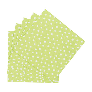 Small Dots Spring Green Cocktail Napkins - 20 Per Package
