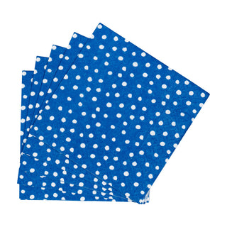 Small Dots Royal Blue Cocktail Napkins - 20 Per Package