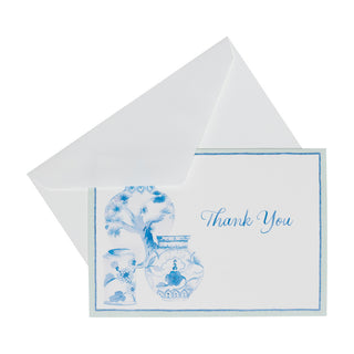 Glazed Porcelain Thank You Notes - 8 Note Cards & 8 Envelopes