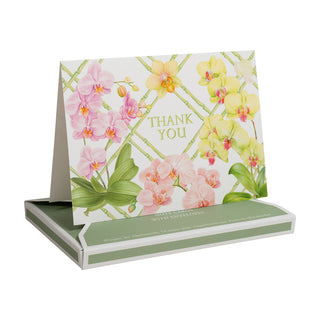 Orchid Conservatory Thank You Notes - 8 Note Cards & 8 Envelopes