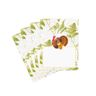 Turkey Among Ferns Foil Place Cards - includes 8 Cards