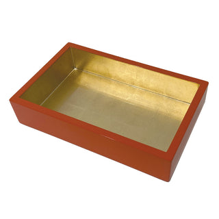 Coral With Gold Lacquer Guest Towel  Napkin Holders