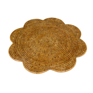 Rattan Scallop Rnd Placemat in Natural - 1 Placemat