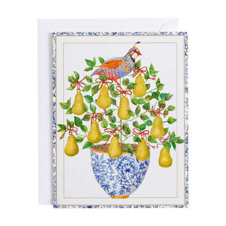 Partridge in a Pear Tree Blank Christmas Cards in Cello Pack - 5 Cards & 5 Envelopes