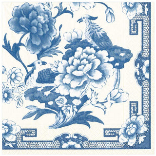 Caspari Blue & White Paper Dinner Napkins - 20 Per Package 12450D