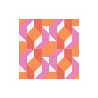 Caspari Color Theory Paper Cocktail Napkins in Fuchsia - 20 Per Package 13880C