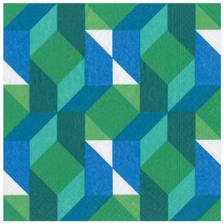 Caspari Color Theory Paper Dinner Napkins in Green - 20 Per Package 13881D