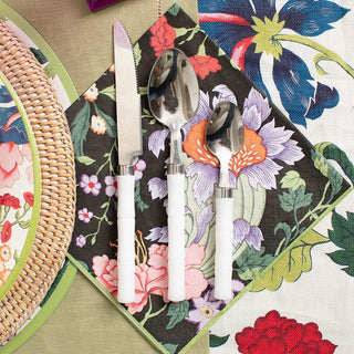 Caspari Chinese Silk Paper Luncheon Napkins in Black - 20 Per Package 14242L