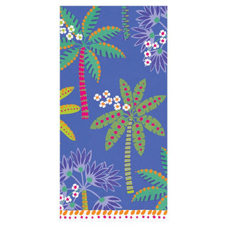 Caspari Paradise Palms Facial Tissue Hankies in Blue - 10 Per Package 14520M