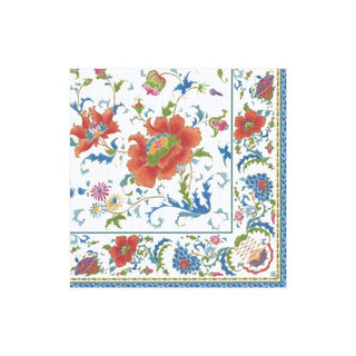 Caspari Chinese Ceramic Paper Cocktail Napkins in White - 20 Per Package 14970C
