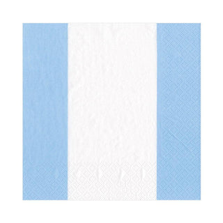 Caspari Bandol Stripe Paper Luncheon Napkins in Light Blue - 20 Per Package 15355L