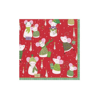 Caspari Simon Says Paper Cocktail Napkins in Red - 20 Per Package 15510C