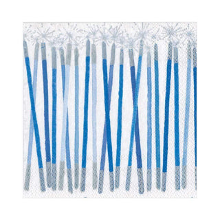 Caspari Hanukkah Candles Paper Luncheon Napkins in Blue - 20 Per Package 15831L