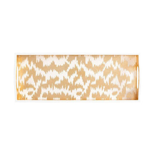 Caspari Modern Moiré Lacquer Bar Tray in Gold - 1 Each 15954LQBAR