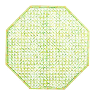 Caspari Trellis Octagonal Lacquer Placemat in Green - 1 Each 16071LQPMOCT