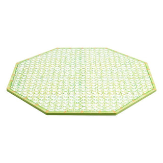 Caspari Trellis Octagonal Lacquer Placemat in Green - 1 Each 16071LQPMOCT