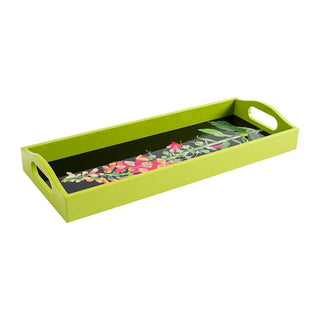 Caspari Foxglove Lacquer Bar Tray in Fuchsia & Black - 1 Each 16322LQBAR