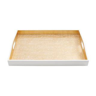 Pebble Lacquer Large Rectangle Tray in Gold - 1 Each
