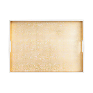 Pebble Lacquer Large Rectangle Tray in Gold - 1 Each