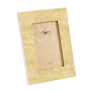 Caspari Pebble Lacquer 4" x 6' Picture Frame in Gold - 1 Each 16790LQFRM4X6