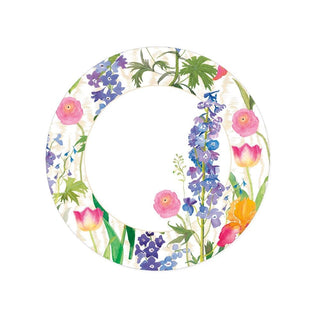 Caspari Summer Garden Paper Salad & Dessert Plates in White - 8 Per Package 16850SP