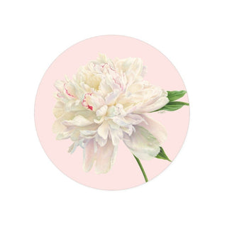 Caspari Duchess Peonies Paper Salad & Dessert Plates in Blush - 8 Per Package 16890SP
