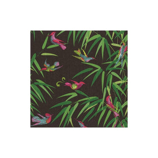 Caspari Birds in Paradise Paper Cocktail Napkins in Black - 20 Per Package 16991C