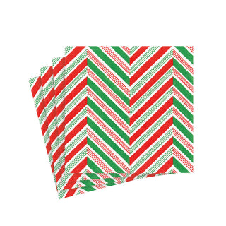 Candy Cane Stripes Paper Cocktail Napkins - 20 Per Package 17130C