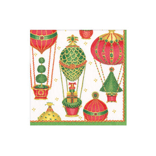 Christmas in the Air Paper Cocktail Napkins - 40 Per Box 17140B