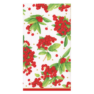 Christmas Berry Paper Guest Towel Napkins in Red - 15 Per Package 17230G