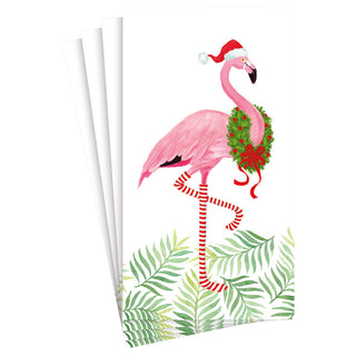 Christmas Flamingos Paper Guest Towel Napkins - 15 Per Package 17240G