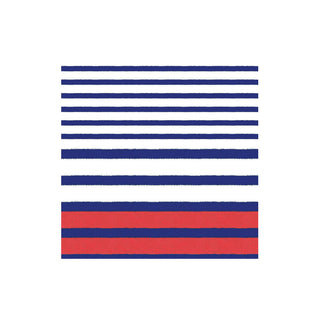 Breton Stripe Paper Cocktail Napkins in Blue - 20 Per Box