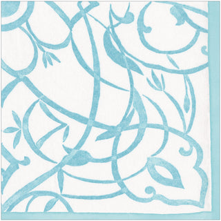 Algarve Paper Linen Dinner Napkins in Aqua - 12 Per Package