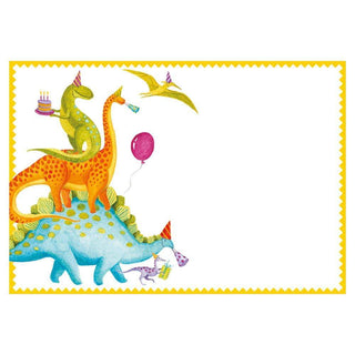 Caspari Partysaurus Invitations - 8 Blank Invitations & 8 Envelopes 86901E42