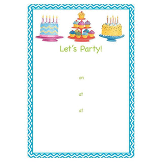 Caspari Sweet Temptations Invitations - 8 Fill-In Invitations & 8 Envelopes 87910E40