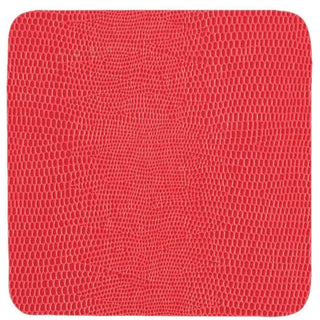 Caspari Square Lizard Coasters in Red - 8 Per Box 88086CC