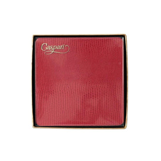 Caspari Square Lizard Coasters in Red - 8 Per Box 88086CC