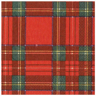 Caspari Royal Plaid Paper Dinner Napkins - 20 Per Package 8810D