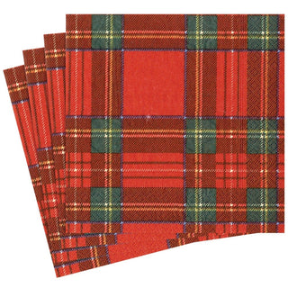 Caspari Royal Plaid Paper Dinner Napkins - 20 Per Package 8810D
