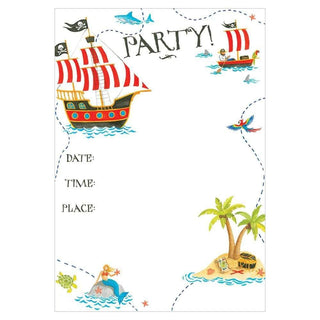 Caspari Yo Ho Ho! Invitations - 8 Fill-In Invitations & 8 Envelopes 88912E40