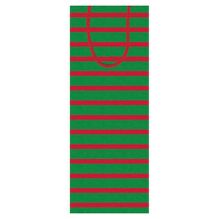 Caspari Bretagne Wine & Bottle Gift Bag in Red & Green - 1 Each 8913B4