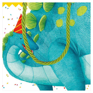 Caspari Partysaurus Small Square Gift Bag - 1 Each 8964B1.5