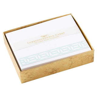 Caspari Garden Gate Blank Correspondence Cards in Light Blue - 20 Cards & 20 Envelopes 90692CCU