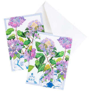 Caspari Hydrangeas and Porcelain Assorted Boxed Note Cards - 8 Note Cards & 8 Envelopes 91602.46