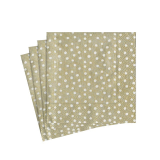 Caspari Small Dots Paper Cocktail Napkins in Platinum - 20 Per Package 9501C