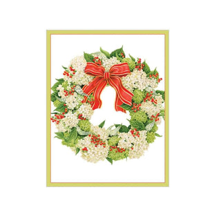 Caspari Hydrangea Wreath Gift Enclosure Cards - 4 Mini Cards & 4 Envelopes 9686ENC