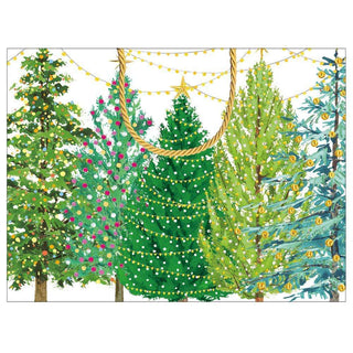 Caspari Christmas Trees with Lights Small Gift Bag - 1 Each 9771B1