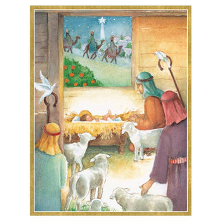 Creche Christmas Cards in Cello Pack - 5 Cards & 5 Envelopes