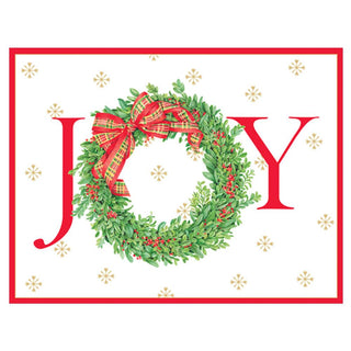 Joy Wreath Christmas Cards in Cello Pack - 5 Cards & 5 Envelopes